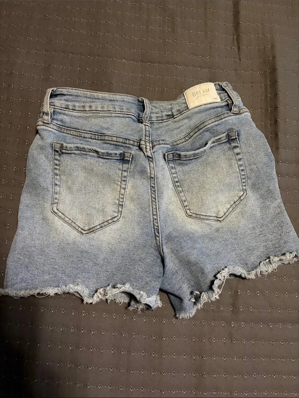 YMI Light Blue High-Rise Distressed Denim Shorts